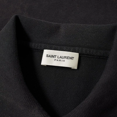 Shop Saint Laurent University Logo Polo In Black