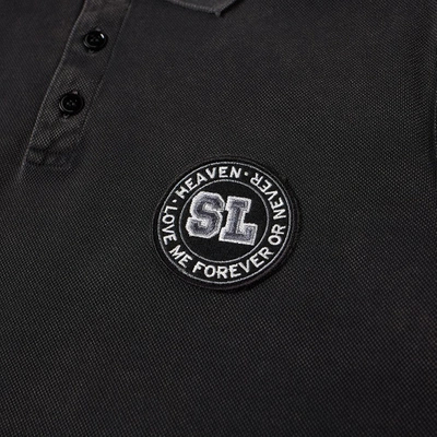 Shop Saint Laurent University Logo Polo In Black