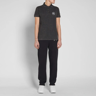 Shop Saint Laurent University Logo Polo In Black