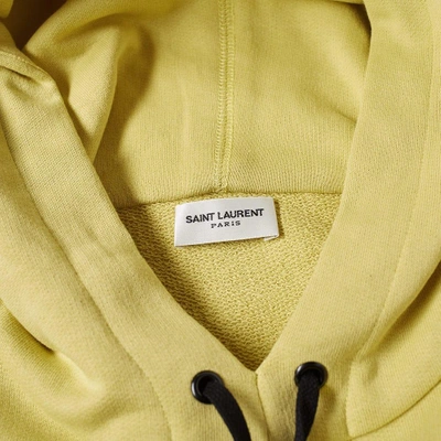 Shop Saint Laurent Patch Logo Hoody In Yellow