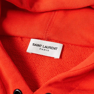 Shop Saint Laurent Patch Logo Hoody In Red
