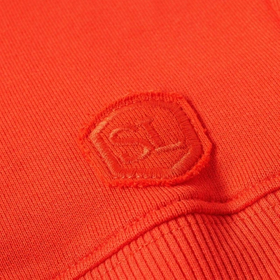 Shop Saint Laurent Patch Logo Hoody In Red