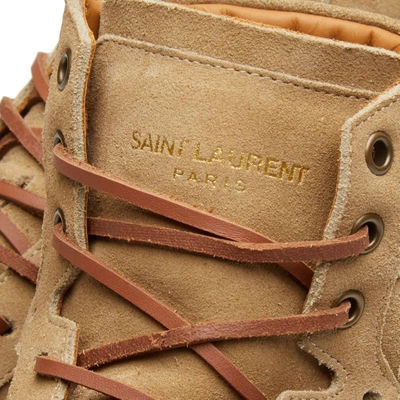 Shop Saint Laurent Sl-10 High Sneaker In Brown