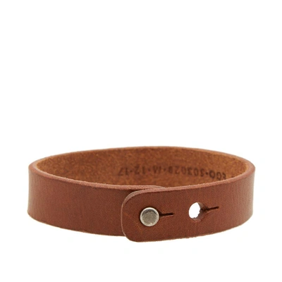 Shop Saint Laurent Leather Bracelet In Brown