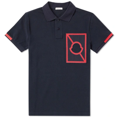 Shop Moncler X Craig Green Cut Out Logo Polo In Blue