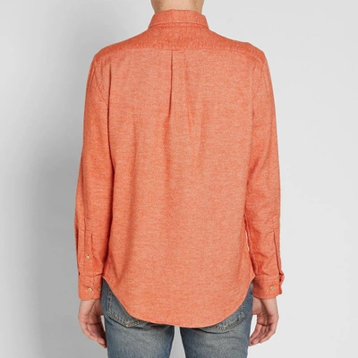 Shop Portuguese Flannel Teca Flannel Shirt In Orange