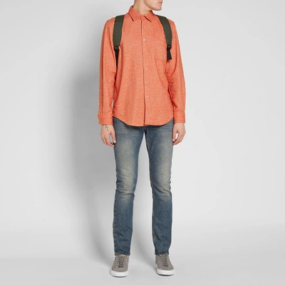 Shop Portuguese Flannel Teca Flannel Shirt In Orange