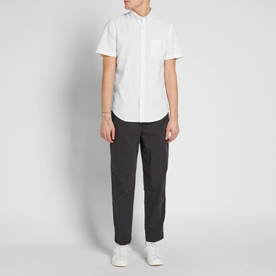 Shop Portuguese Flannel Short Sleeve Atlantico Seersucker Shirt In White
