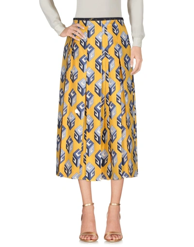 Shop Gucci 3/4 Length Skirts In Yellow