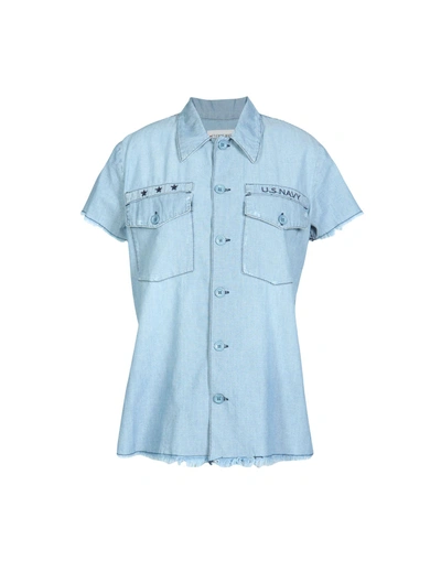 Shop Etienne Marcel Denim Shirt In Blue