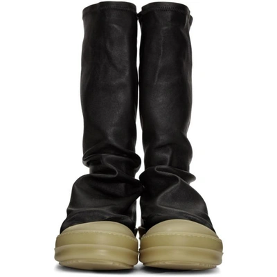 Shop Rick Owens Black Rubber Sock High-top Sneakers In 921 Blk Nat