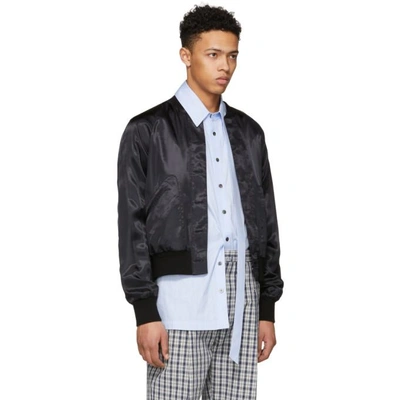 Shop 3.1 Phillip Lim / フィリップ リム 3.1 Phillip Lim Black Painted Stripe Bomber Jacket In Blkec Bl106