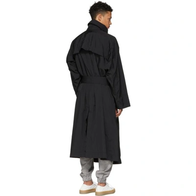 Shop Issey Miyake Men Black Oversized Taffeta Trench Coat In 15 Black