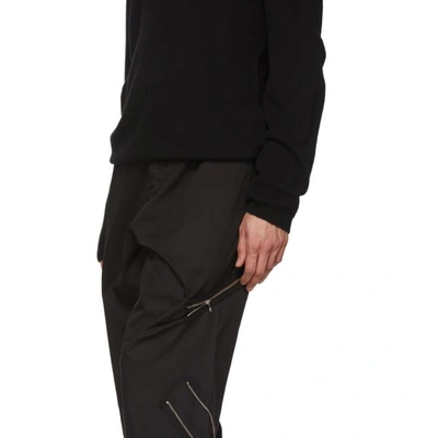 Shop Stone Island Shadow Project Black Zipped Up Trousers In V0029 Black