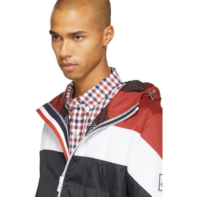 Shop Moncler Tricolor Hooded Jacket