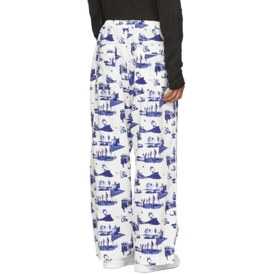 Shop Name . White And Blue Space Pyjama Trousers In 01.wht.blu