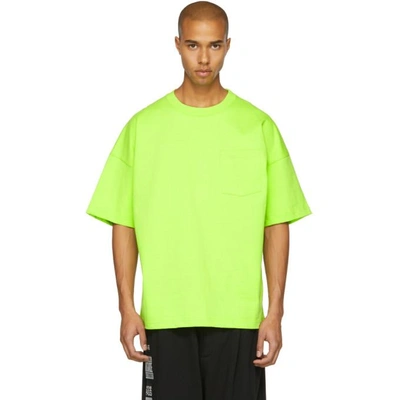 Shop Name Green Oversized Single Pocket T-shirt