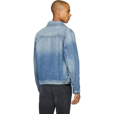 Shop Frame Blue L'homme Pleated Denim Jacket