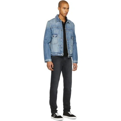 Shop Frame Blue L'homme Pleated Denim Jacket