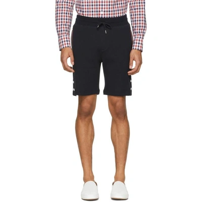 Shop Moncler Navy Waffle Knit Lounge Shorts