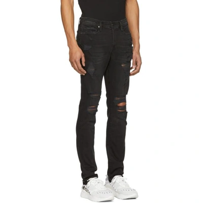 Shop Frame Black Lhomme Released Hem Skinny Jeans