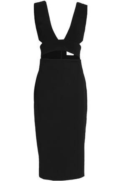 Shop Solace London Woman Cutout Crepe Dress Black
