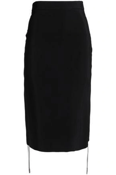 Shop Antonio Berardi Woman Lace-up Crepe Pencil Skirt Black