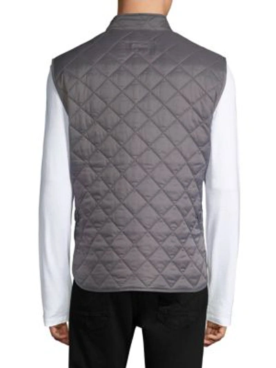 Shop Barbour Lowerdale Quilted Fleece Vest In Grey