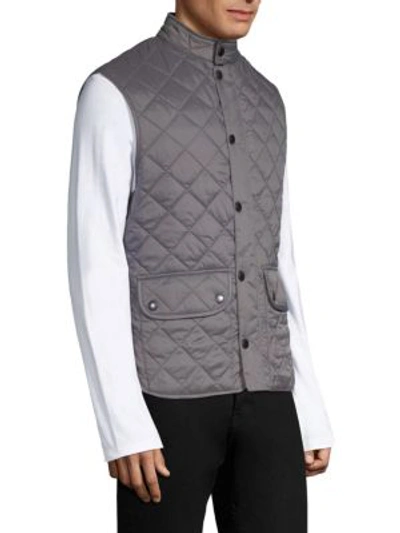 Shop Barbour Lowerdale Quilted Fleece Vest In Grey