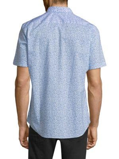 Shop Zachary Prell Defazio Cotton Shirt In Ice Blue