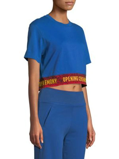 Shop Opening Ceremony Cropped Logo Tee In Railroad Blue
