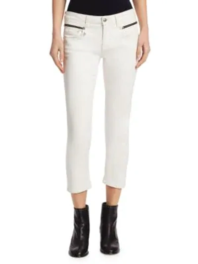 Shop R13 Biker Boy Crop Skinny Jeans In White Riot