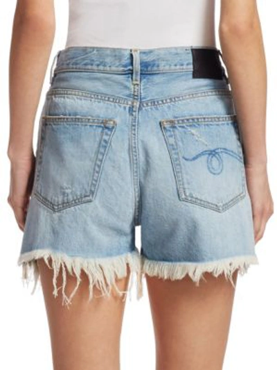 Shop R13 Shredded Slouch Denim Shorts In Tilly