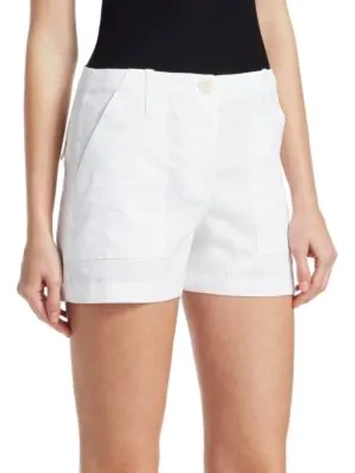 Shop Theory Linen Cargo Shorts In White