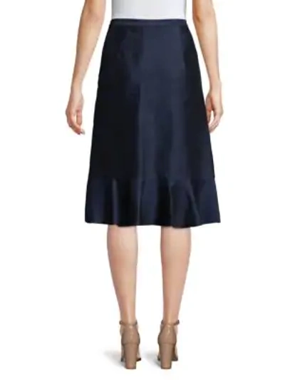 Shop Draper James Lace Flounce Skirt In Nassau Navy Magnolia White