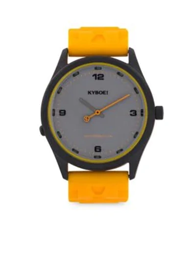 Shop Kyboe! Martini Series Series Bright Stainless Steel Watch In Black Yellow