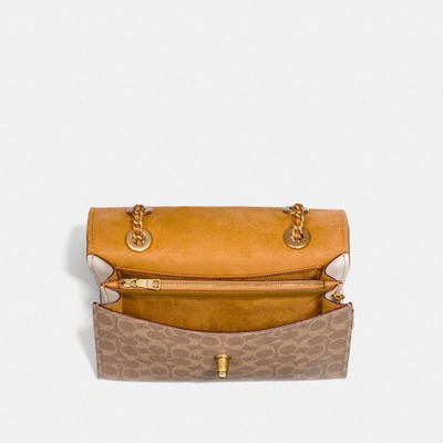 Shop Coach Parker In Colorblock Signature Canvas In Chalk/brass