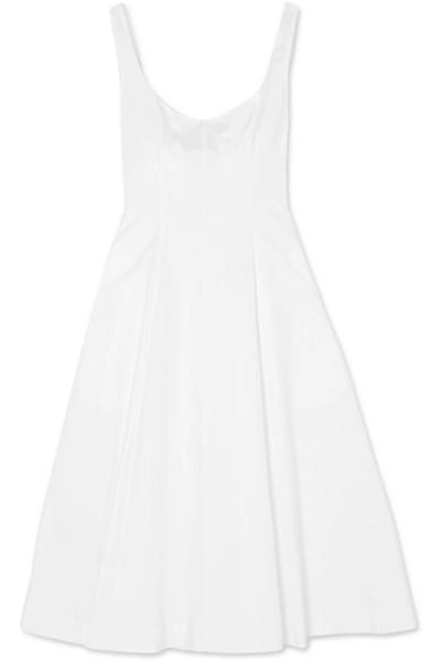 Shop Khaite Cindy Cotton-twill Dress In White