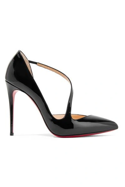 Shop Christian Louboutin Jumping 100 Patent-leather Pumps In Black