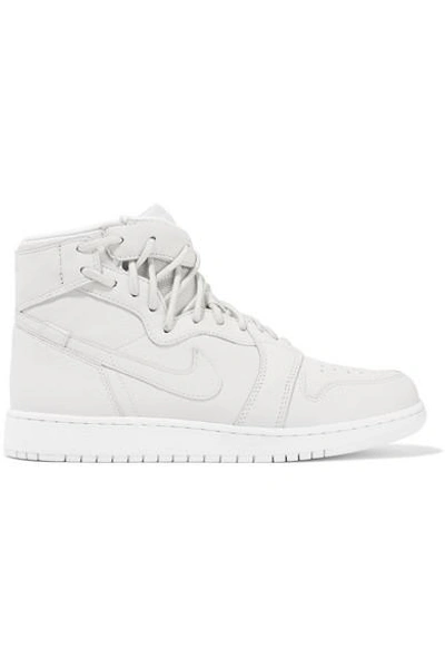 Shop Nike The 1 Reimagined Air Jordan 1 Rebel Suede-trimmed Leather Sneakers In White