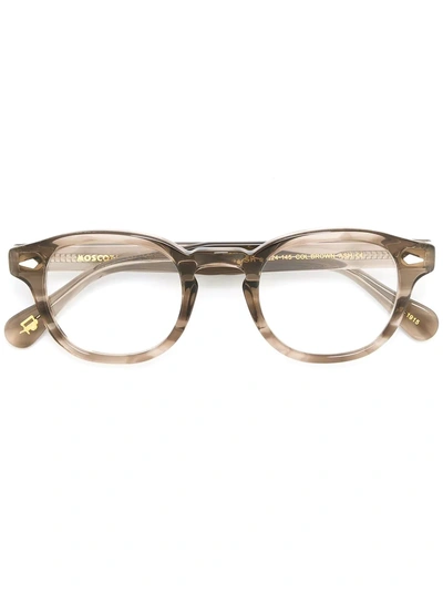 Shop Moscot 'lemtosh' Glasses In Brown