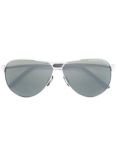 Shop Porsche Design Aviator Sunglasses - Metallic