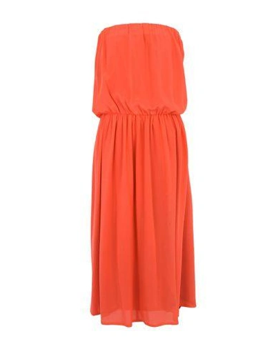 Shop Semicouture 3/4 Length Dresses In Orange