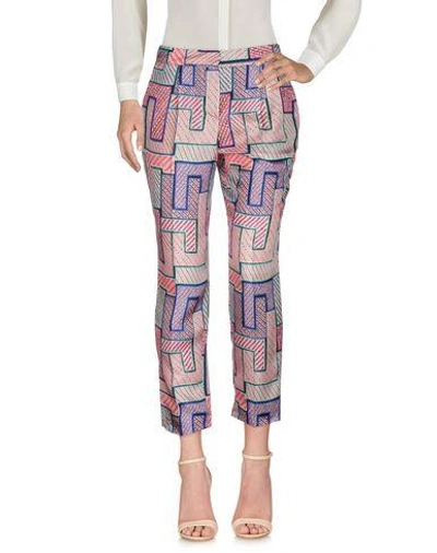 Shop Msgm Casual Pants In Pink