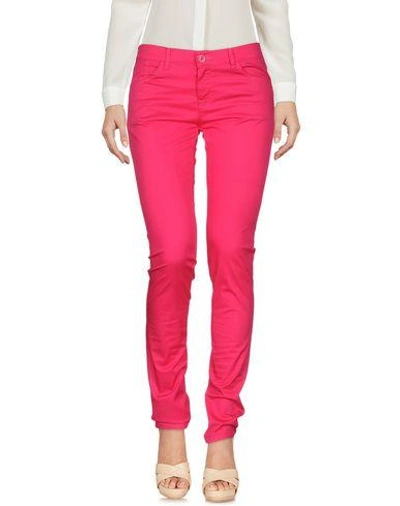 Shop Armani Jeans Pants In Fuchsia