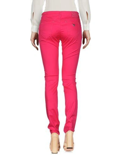 Shop Armani Jeans Pants In Fuchsia