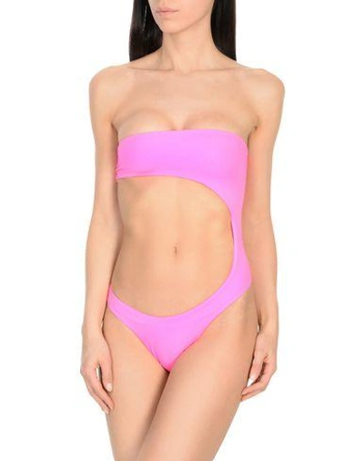 Shop Dsquared2 One-piece Swimsuits In Fuchsia