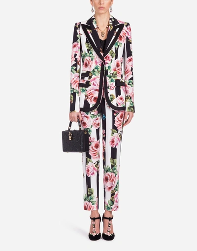 Shop Dolce & Gabbana Single-breasted Blazer In Printed Cady In Multicolor