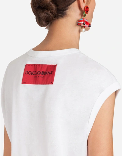 Shop Dolce & Gabbana Printed Cotton T-shirt In White