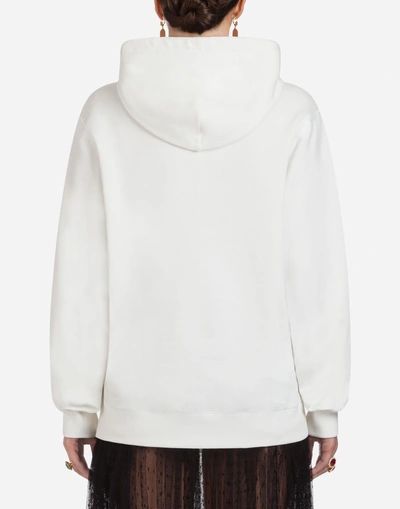 Shop Dolce & Gabbana Jersey Sweatshirt With Hood In White